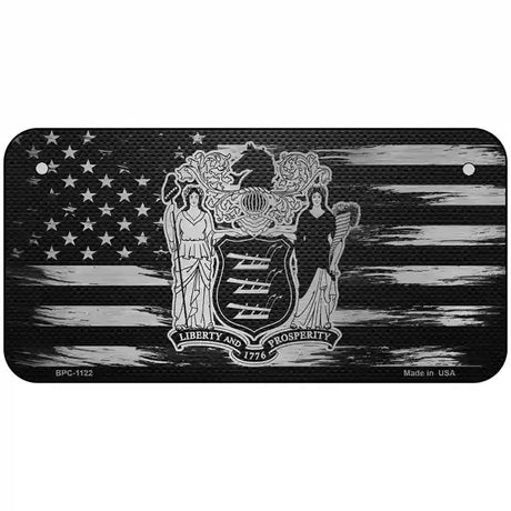 New Jersey Carbon Fiber Novelty Metal License Plate 6" x 3" (BPC)