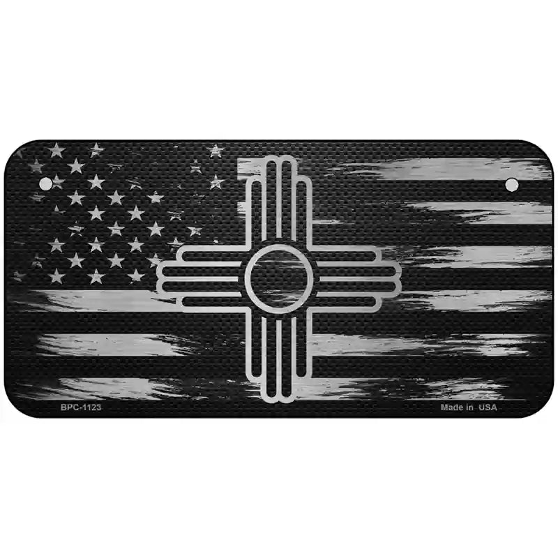 New Mexico Carbon Fiber Novelty Metal License Plate 6" x 3" (BPC)