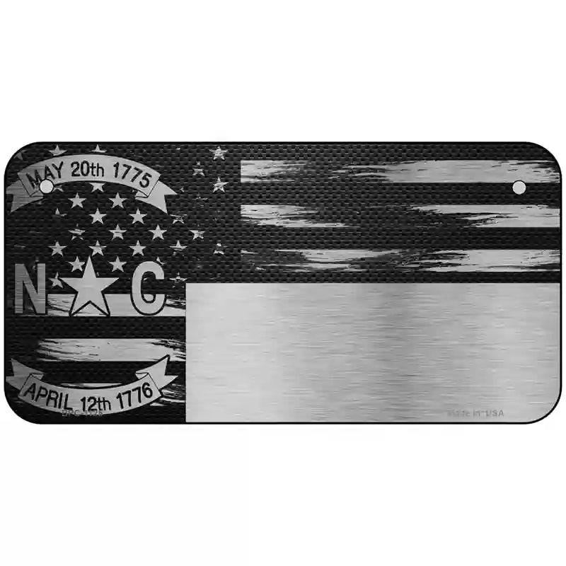 North Carolina Carbon Fiber Novelty Metal License Plate 6" x 3" (BPC)