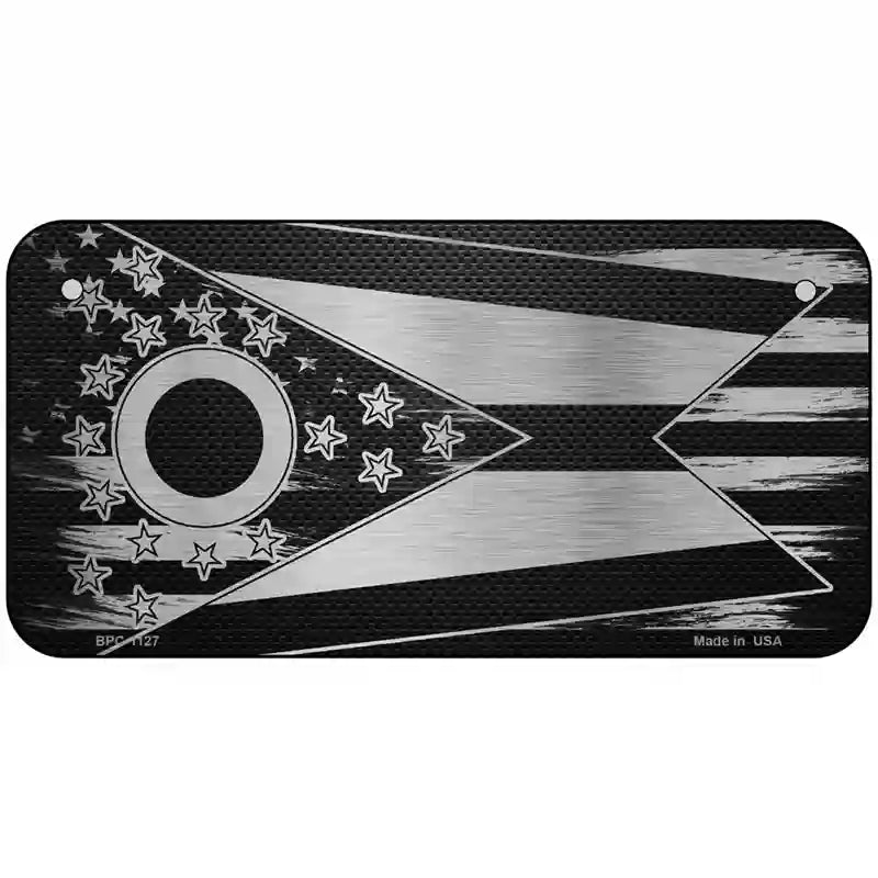 Ohio Carbon Fiber Novelty Metal License Plate 6" x 3" (BPC)