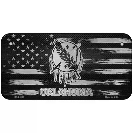 Oklahoma Carbon Fiber Novelty Metal License Plate 6" x 3" (BPC)