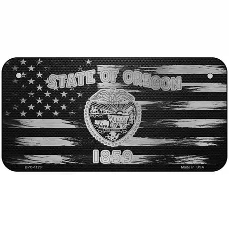 Oregon Carbon Fiber Novelty Metal License Plate 6" x 3" (BPC)