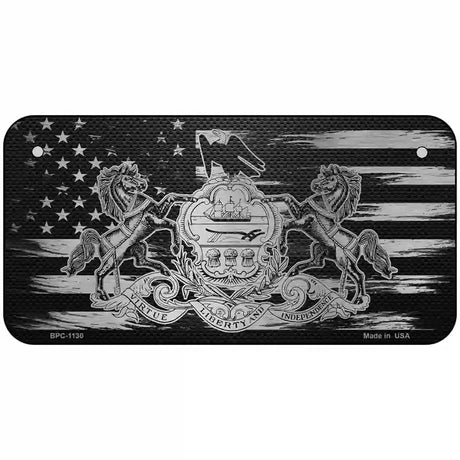 Pennsylvania Carbon Fiber Novelty Metal License Plate 6" x 3" (BPC)