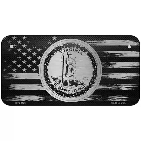 Virginia Carbon Fiber Novelty Metal License Plate 6" x 3" (BPC)