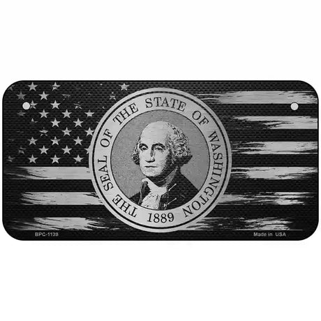 Washington Carbon Fiber Novelty Metal License Plate 6" x 3" (BPC)