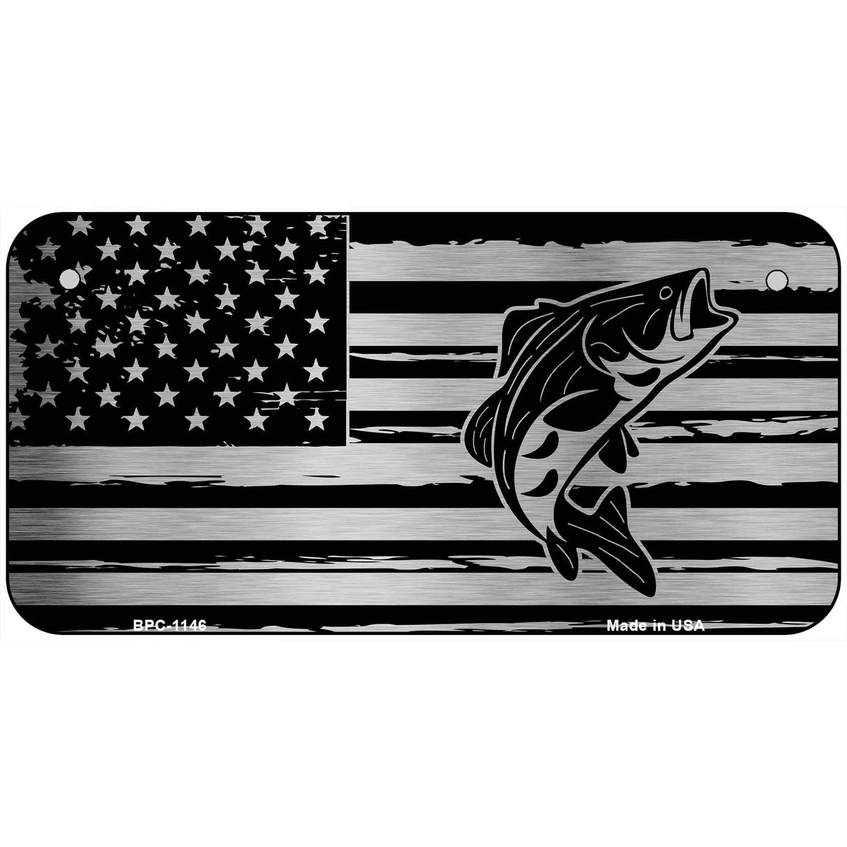 Patriotic Bass Novelty Metal License Plate LPC-1146