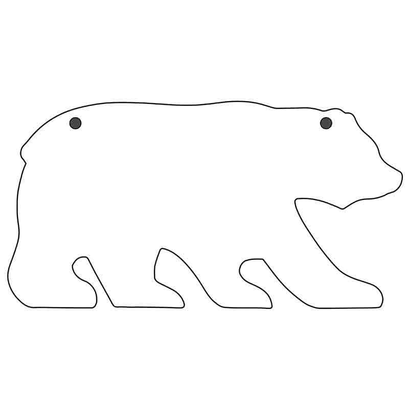 White Dye Sublimation 6" x 11.5" Novelty Metal Bear Tag BR-000