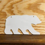 White Dye Sublimation 6" x 11.5" Novelty Metal Bear Tag BR-000