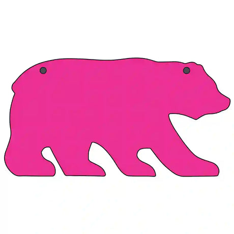 Solid Pink Novelty Metal Bear Tag BR-003