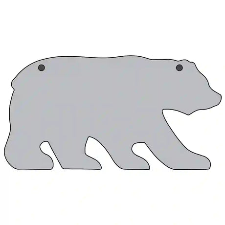 Solid Gray Novelty Metal Bear Tag BR-009