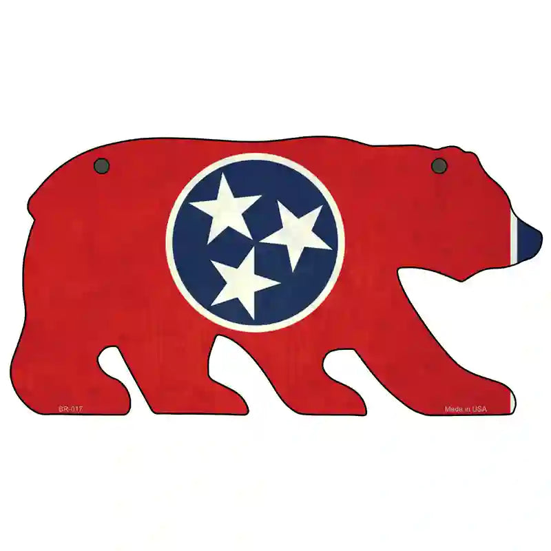 TN Flag Novelty Metal Bear Tag BR-017