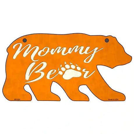 Mommy Paw Orange Novelty Metal Bear Tag BR-024