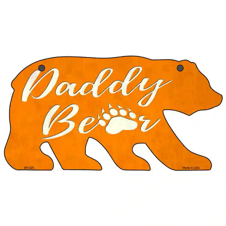 Daddy Paw Orange Novelty Metal Bear Tag BR-025