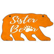 Sister Paw Orange Novelty Metal Bear Tag BR-026