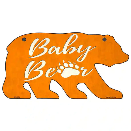 Baby Paw Orange Novelty Metal Bear Tag BR-028