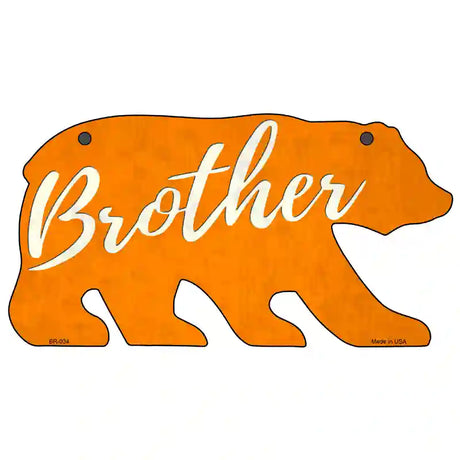 Brother Orange Novelty Metal Bear Tag BR-034