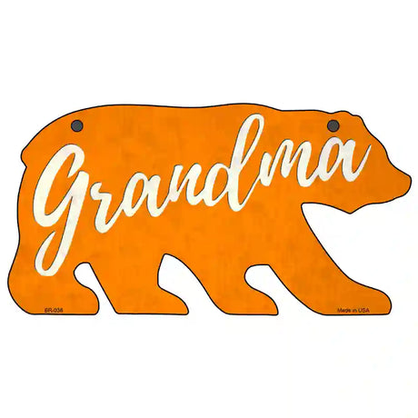 Grandma Orange Novelty Metal Bear Tag BR-036