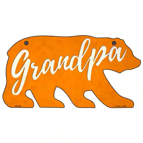 Grandpa Orange Novelty Metal Bear Tag BR-037