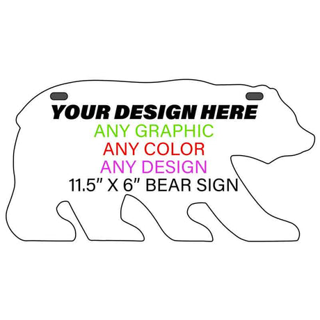 Personalized Design Your Own Custom Novelty Aluminum Bear Shaped License Plate | 11.5" x 6"