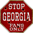 Georgia Fans Only Metal Novelty Octagon Stop Sign BS-310