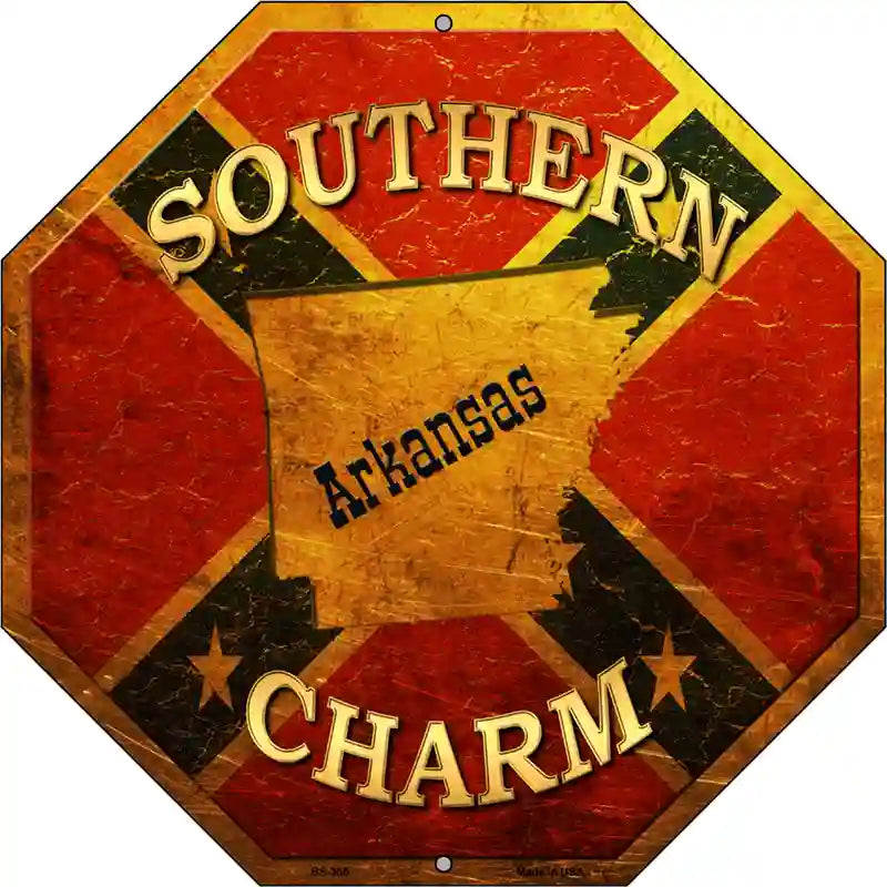 Southern Charm Arkansas Metal Novelty Stop Sign BS-366