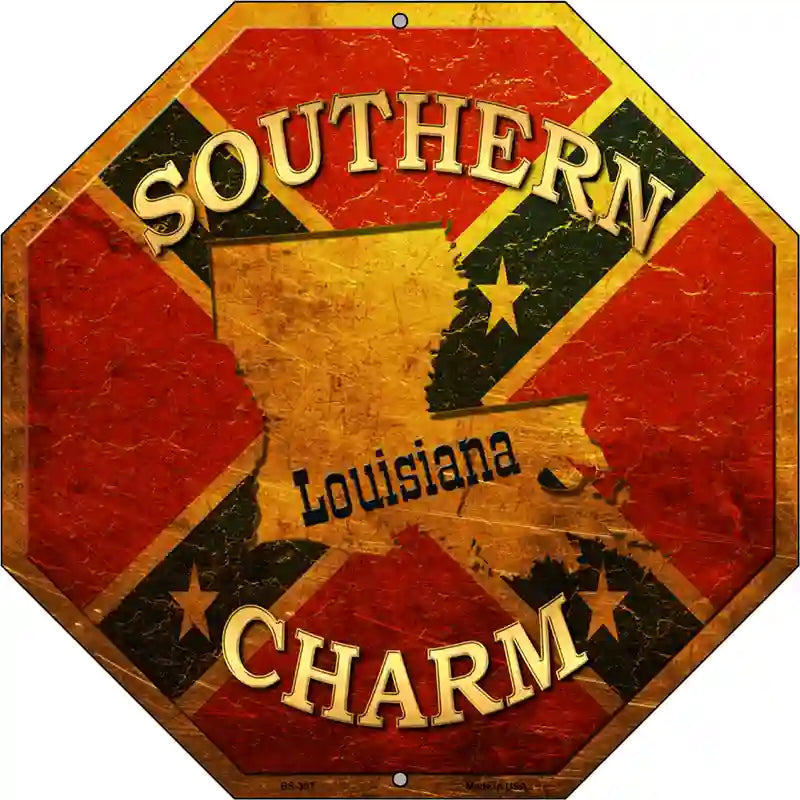 Southern Charm Louisiana Metal Novelty Stop Sign BS-367