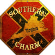 Southern Charm Virginia Metal Novelty Stop Sign BS-370