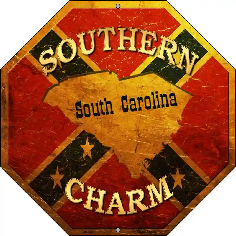 Southern Charm South Carolina Metal Novelty Stop Sign BS-372