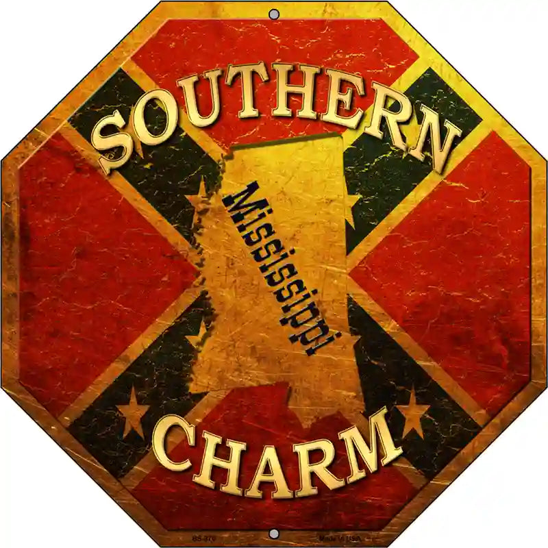 Southern Charm Mississippi Metal Novelty Stop Sign BS-376