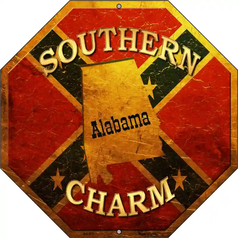 Southern Charm Alabama Metal Novelty Stop Sign BS-377