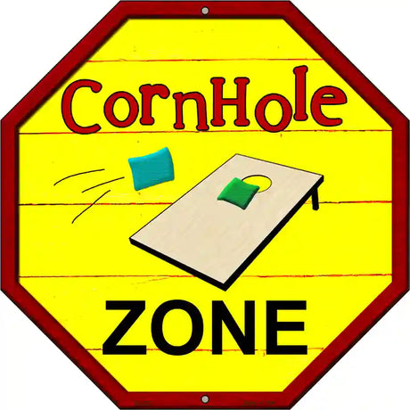 Corn Hole Zone Here Metal Novelty Stop Sign BS-392