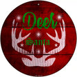 Deer Santa Novelty Metal Circular Sign 12" (C)