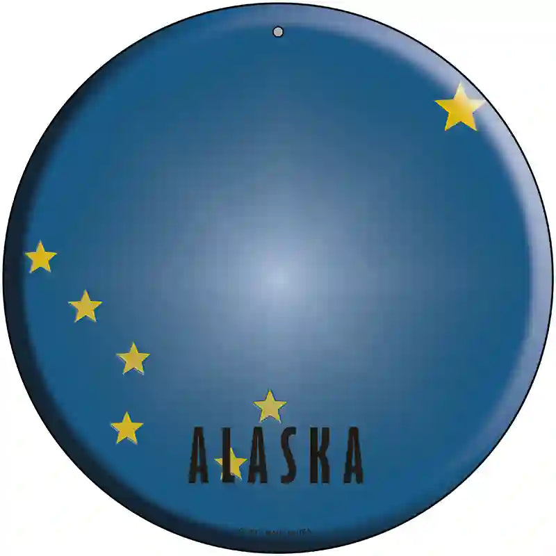 Alaska State Flag Metal Circular Sign 12" (C)