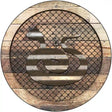 Corrugated Snake on Wood Novelty Metal Circular Sign 12" (C)