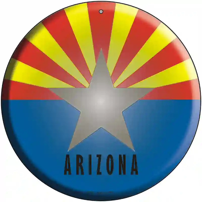 Arizona State Flag Metal Circular Sign 12" (C)