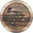 Corrugated Dragonfly on Wood Novelty Metal Circular Sign 12" (C)