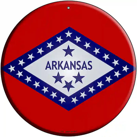 Arkansas State Flag Metal Circular Sign 12" (C)