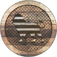 Corrugated Lion on Wood Novelty Metal Circular Sign 12" (C)