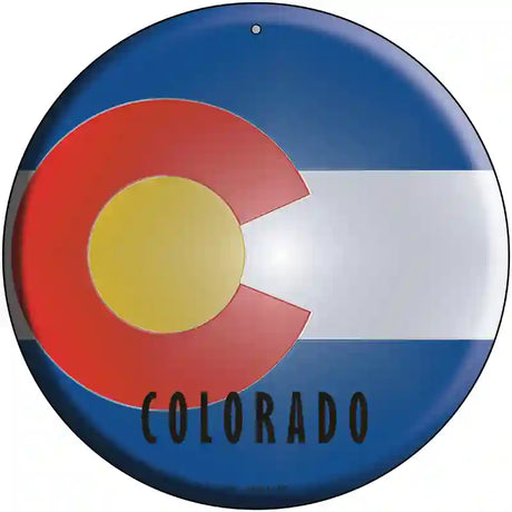 Colorado State Flag Metal Circular Sign 12" (C)