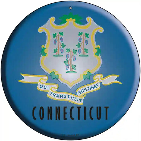 Connecticut State Flag Metal Circular Sign 12" (C)