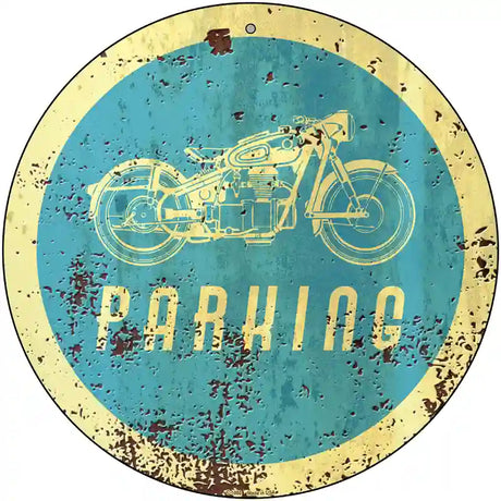 Motorcycle Parking Novelty Metal Circular Sign 12" (C)