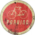 Bicycle Parking Novelty Metal Circular Sign 12" (C)