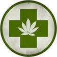 Cannabis Green Cross Novelty Metal Circular Sign 12" (C)