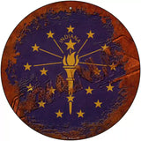 Indiana Rusty Stamped Novelty Metal Circular Sign 12" (C)