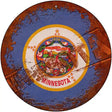 Minnesota Rusty Stamped Novelty Metal Circular Sign 12" (C)