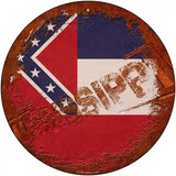 Mississippi Rusty Stamped Novelty Metal Circular Sign 12" (C)