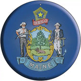 Maine State Flag Metal Circular Sign 12" (C)