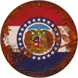 Missouri Rusty Stamped Novelty Metal Circular Sign 12" (C)