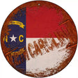 North Carolina Rusty Stamped Novelty Metal Circular Sign 12" (C)