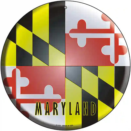 Maryland State Flag Metal Circular Sign 12" (C)